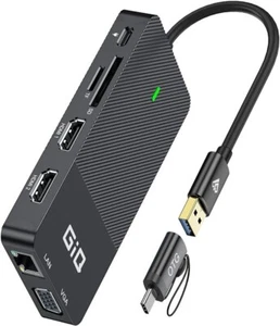 NEW / GiQ Mini USB C Docking Station 4k@60hz 1Gbps Ethernet