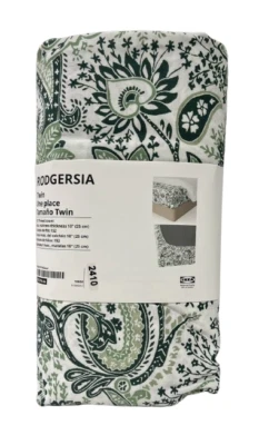 Nueva sábana ajustable IKEA RODGERSIA doble verde/blanco 405.795.84 Foto 1 de 3