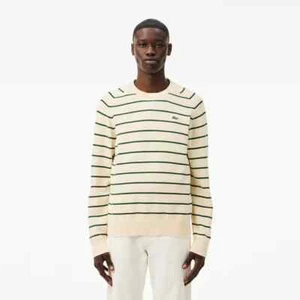 LACOSTE UOMO PULLOVER GIROCOLLO RIGATO COTONE art. AH7607 - 2 COLORI - Picture 1 of 18