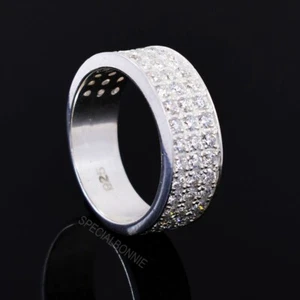 2.50 Ct Certified Stunning White Diamond 925 Silver Band Ring Great Luster VIDEO - Picture 1 of 11