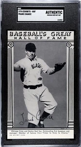 1974 Baseball HOF Exhibits (B&W) Frank Chance Chicago Cubs - SGC Authentic - Picture 1 of 2