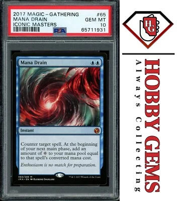MANA DRAIN PSA 10 2017 Iconic Masters Mythic 65 MTG - Image 1 of 2