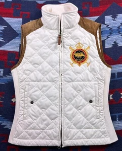 Polo Ralph Lauren Damen Challenge gesteppte Reitweste Crest Ivory Preppy S - Bild 1 von 14