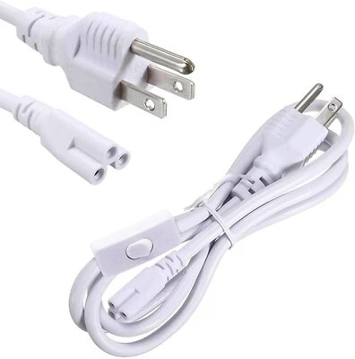 CABLE DE ALIMENTACIÓN DE 5 PIES con interruptor para reemplazo de luz de tubo LED integrado T8 Foto 1 de 4