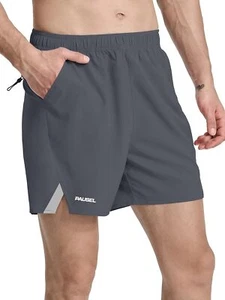 Men's Running Athletic Shorts 5 inch Quick Dry Workout XX-Large, Dark Gray - Picture 1 of 6