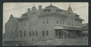 Antique Postcard Hershey YMCA + Gymnasium, Hershey Chocolate Co Hershey PA - Picture 1 of 2