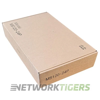 NEW Cisco Meraki MS120-24P-HW 24x 1GB PoE RJ-45 4x 1GB SFP UNCLAIMED Switch - Image 1 of 4