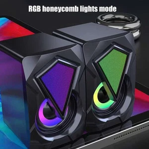 X2 Desktop Speaker USB Powered Wired PC Speakers With Breathing Light For Hom CB - Afbeelding 1 van 24