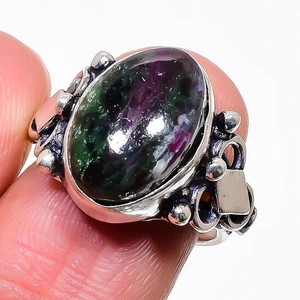 Natural Ruby Zoisite Gemstone 925 Sterling Silver Jewelry Ring Size 7(US) - Picture 1 of 1