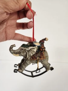 Vintage Elefant Schaukel Spielzeug Ornament Weihnachten skurril Zirkus - Bild 1 von 11