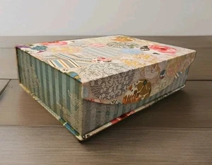 Elegant Storage Box Victorian Lace Fabric Scrapbook Theme 12.5 X 9 X 3.5” - Picture 1 of 11