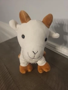 Fiesta White/Brown Billy Goat Plush 8" EUC Soft Cuddly - Picture 1 of 9