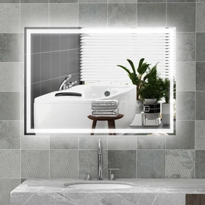 70 x 50cm LED Bathroom Mirror with LED Lights, Dimmable Touch Switch, Defogging - Picture 1 of 11