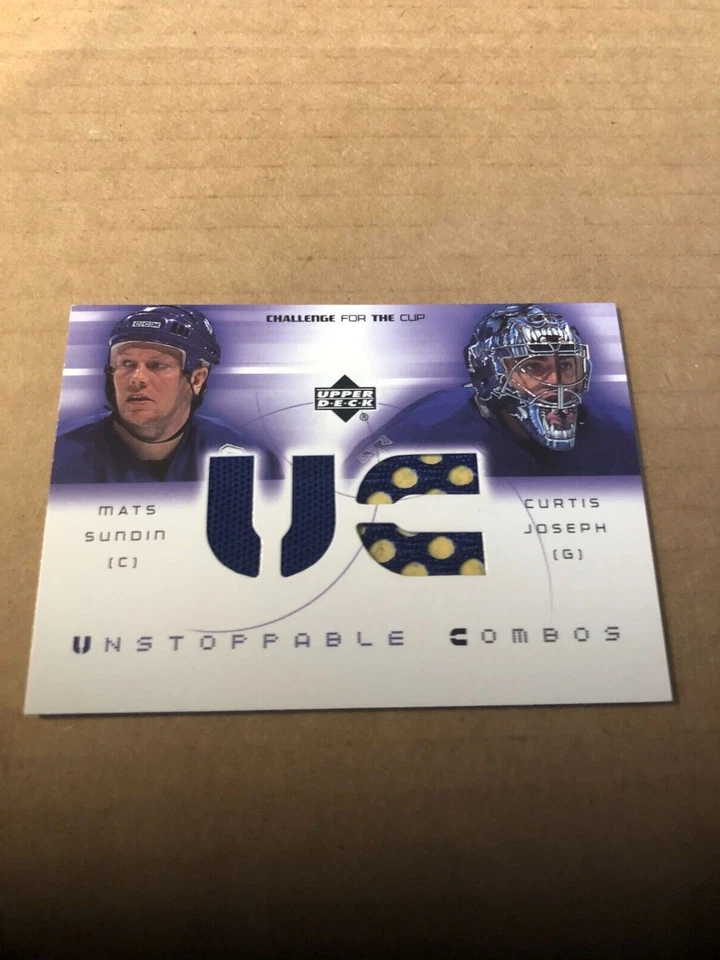2001-02 UD Challenge for the Cup Jerseys #UCSJ Mats Sundin/Curtis Joseph - Image 1 of 2