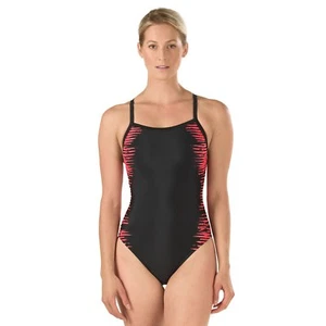 Speedo Costume Unico Nero Donna 6 Interferenze Glow Flyback ProLT Nuovo con etichette - Foto 1 di 7