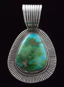 Natural Sonoran Gold Turquoise Pendant By Navajo Artist Albert Jake - Picture 1 of 2