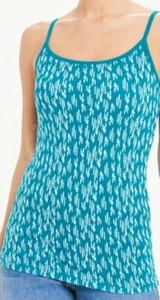 NEW Size 16 Matalan Ladies 2 x Turquoise White Patterned Camisole Vest Tops - Picture 1 of 2
