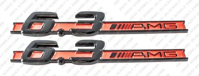 6.3 6.3L Red Black Fender Emblems Badges Numbers for Mercedes-Benz SL63 AMG R230 - Image 1 of 4