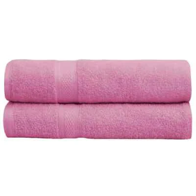 2 Pack Light Pink Combed Cotton Luxury Bath Towels Set 27x54 Inch 500 GSM - Image 1 of 3
