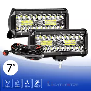 7inch LED Work Pods Light Bar + Wiring Spot Truck Offroad 4WD Driving Fog Light - Picture 1 of 12