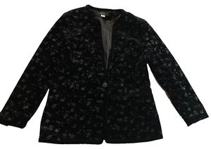 Victorian Velvet Jacket Womens M / L Button Up Black Formal Blazer Sports Coat - Picture 1 of 18