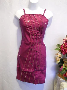 Vestido Lydiak Damas Adornado Correa de Espagueti Funciona Pequeño Fucsia Talla M - Imagen 1 de 12