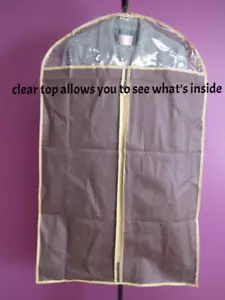 5pcs Garment Bags 39" for Suit/Coat/Tuxedo/Shirts,w/Transparent Window,Brown,NEW - Picture 1 of 2