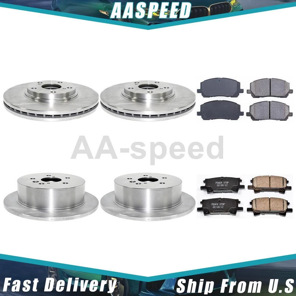 Brake Pads and Rotors Kit Fits Toyota Highlander 3.3L 2007 2006 2005 2004 Foto 1 de 4