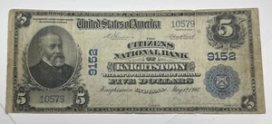 1902 Plain Back 5 $ The Citizens National Bank of Knightstown IN - Sehr schön - Bild 1 von 6