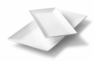 Juego de platos para servir porcelana blanca Roscher con patrón de malla (paquete de 2) pequeño y... - Imagen 1 de 6