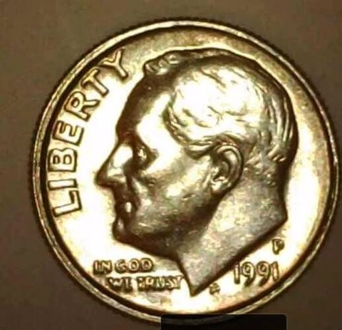 1991 P 10 Cents Roosevelt Dime Clad Composition Circulated Added Bonus Cover