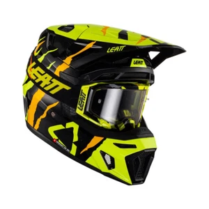 2024 LEATT MOTO 8.5 HELM CITRUS TIGER MIT VELOCITY 5.5 BRILLE ERWACHSENE NEU MX - Bild 1 von 6