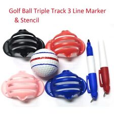 Mark Stencil Golf Ball Triple Track 3  Line Marker with 2 Pen Golf Ball Marker