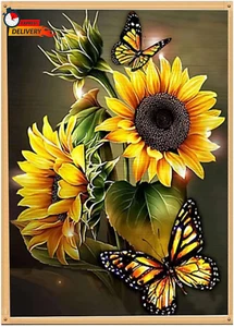 Sunflower Stamped Cross Stitch Kits - Needlepoint Counted Cross Stitch Kits for - Picture 1 of 12