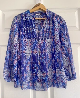 Dolce Vita Women’s Size Small Sheer Button Down Blouse Blue - Image 1 of 4
