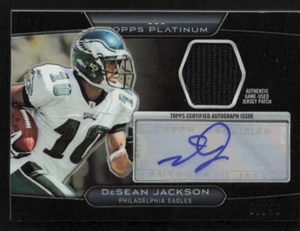 Camiseta deportiva automática parche DeSean Jackson 2010 Topps Platinum usada en juegos #/99eagles - Imagen 1 de 2