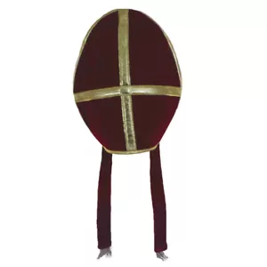 Bishop Pope Mitre Klerus Kostüm Requisite Kopfbedeckung Burgundermütze - Bild 1 von 3