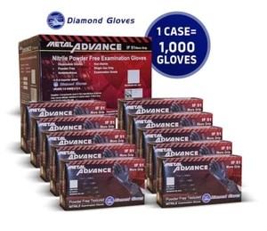 BLACK NITRILE GLOVES, CASE OF 1000, 5 MIL THICK, POWDER-FREE, (S,M,L,XL,XXL) NEW - Picture 1 of 5