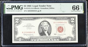 1963 $2 Legal Tender Note Fr-1513 PMG66 Gem EPQ - Picture 1 of 2