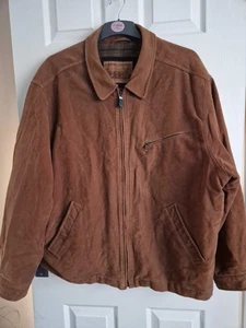 Marks & Spencer Mens Ranch Harrington Cotton Jacket Brown Size XL Vintage 90s  - Picture 1 of 10