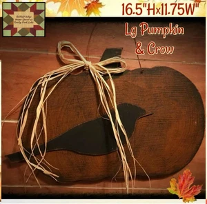 Pumpkin & Crow Wood Sign - Picture 1 of 2