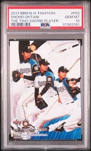 2013 BBM HOKKAIDO NIPPON HAM FIGHTERS THE TWO-SWORD PLAYER SHOHEI OHTANI PSA 10 - Picture 1 of 2