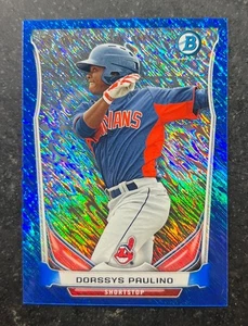 2014 Bowman Chrome Scout Top 5 Mini Blue Refractor Dorssys Paulino 141/250 - Picture 1 of 2
