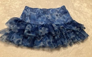 Justice Blue Floral Tulle Skirt Girls Size 6 - Picture 1 of 5