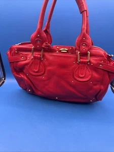 Chloe Womens Red Leather Bag Made In Italy - Picture 1 of 24