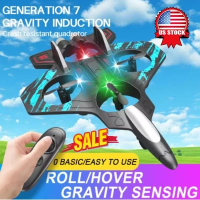 RC Jet Airplane w/ 360° Flip & LED Lights - Remote Control Toy for Kids 6+ - Eas - Image 1 of 4