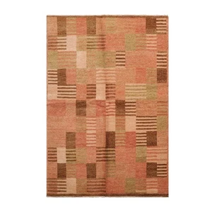 4'1" x 6'2" Hand Knotted 100% Wool Tibetan Area Rug Rose - Picture 1 of 5