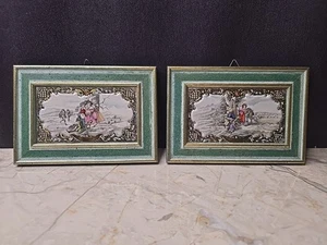 Juego de pares de arte de pared vintage de 3 demensionales de mediados de siglo hecho en Italia - Imagen 1 de 22