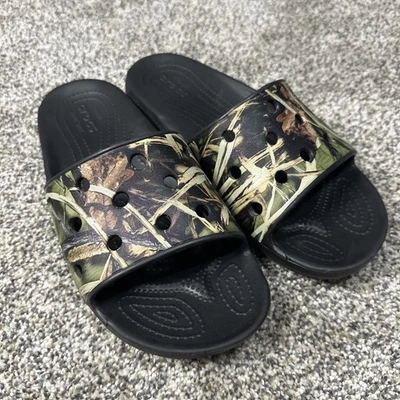 Crocs Slides Sandals Mens Sz 8 Slip On Camo Real Tree Iconic Comfort Outdoor - Image 1 of 4