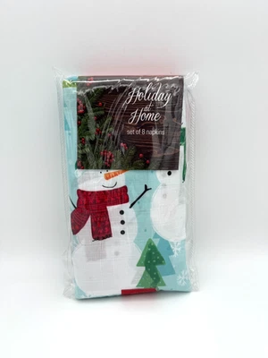 Newbridge Holiday at Home Natale Poliestere Albero di Natale Pupazzo di Neve Set di 8 Tovaglioli - Immagine 1 di 4